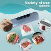 Gray Vacuum Food Sealer Machine 14.17" x 3.9" x 1.9" Size + 5 Food Saver Bags 7.8" x 9.8" + 5 Bags 6.8" x 9.8". Automatic Food Vaccumed Sealer for Sea